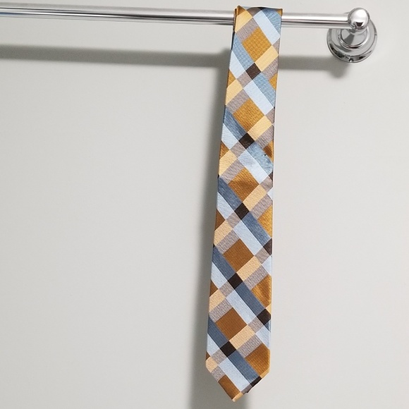 Other - Men'd Blue and Orange Plaid Tie